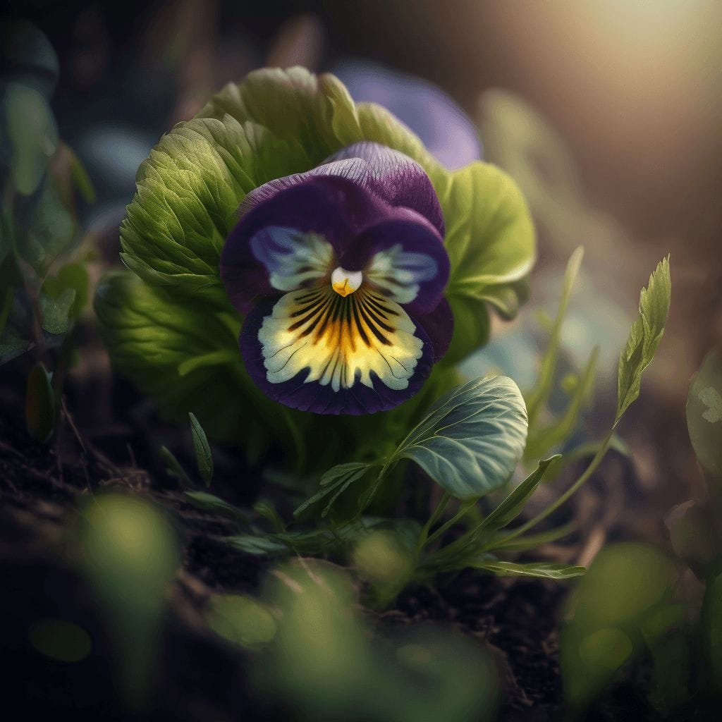fiołek polny Viola arvensis rośliny dziko rosnące kwiaty na działkę